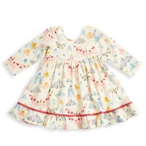 Pink Chicken Coralee Butterfly Print Cotton Dress